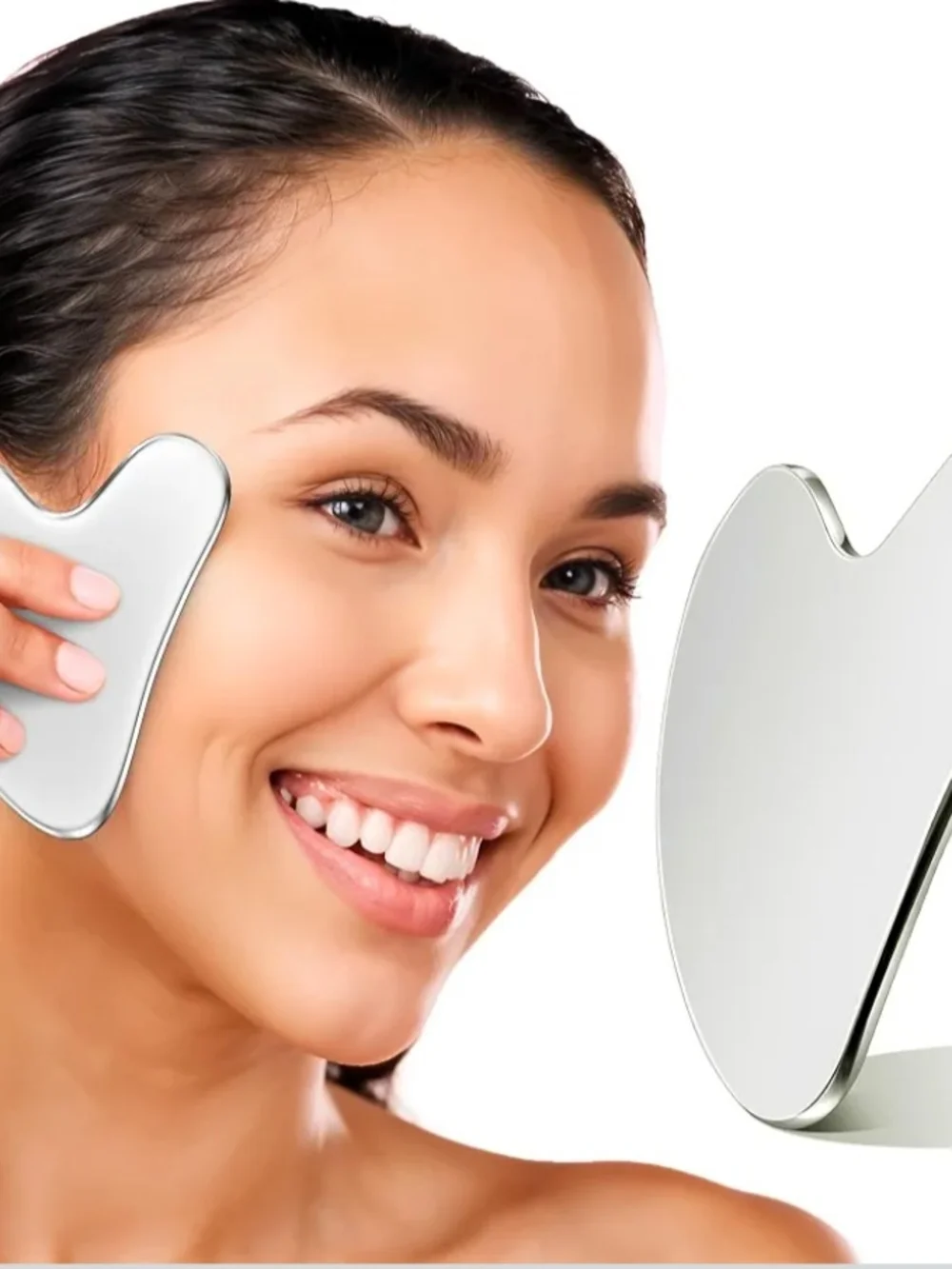 Stainless Steel Gua Sha Facial Tool - Silver
